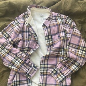 NWT L.L. Bean Fleece Flannel Button Up